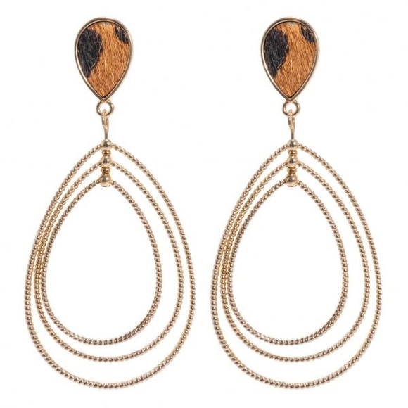 The Ivory Elephant Jewelry - Gold & Leopard  earrings